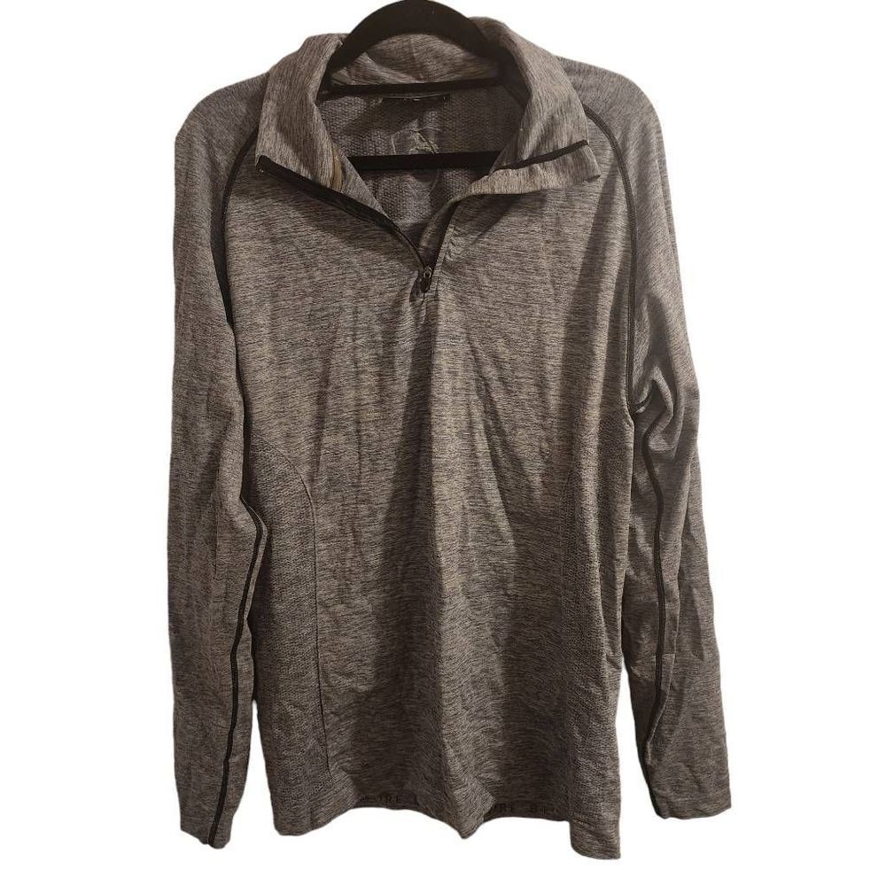 Alphalete Gray Seamless Quarter Zip Collared Pullover Size Large